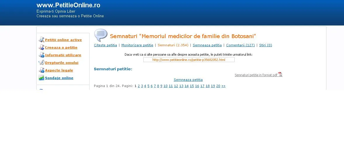 Petiţie online pentru susţinerea medicilor de familie