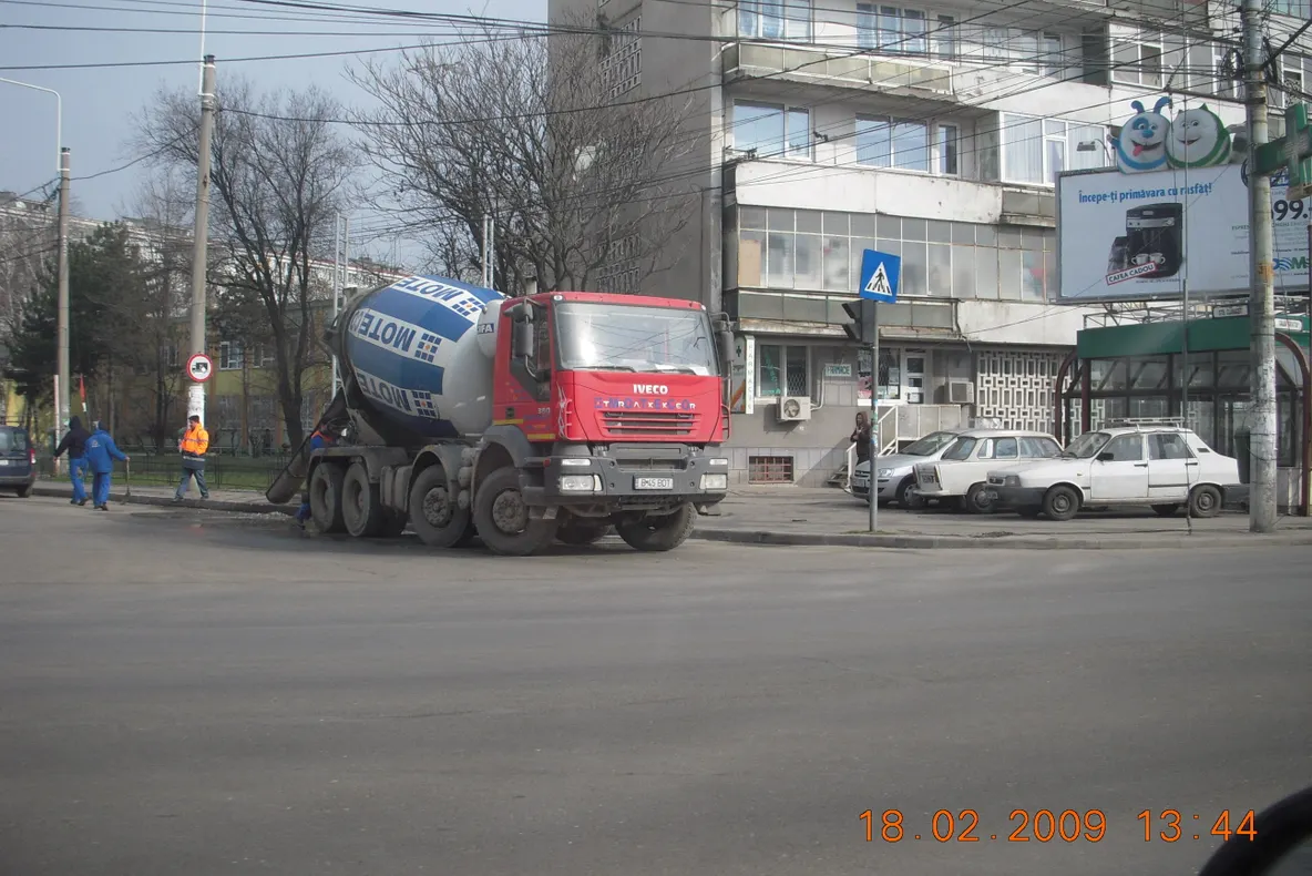 Betoniera spalată în oraș
