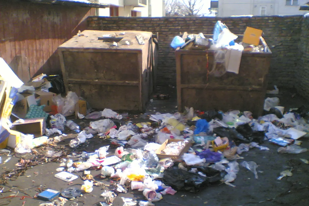 Containere înecate în gunoaie