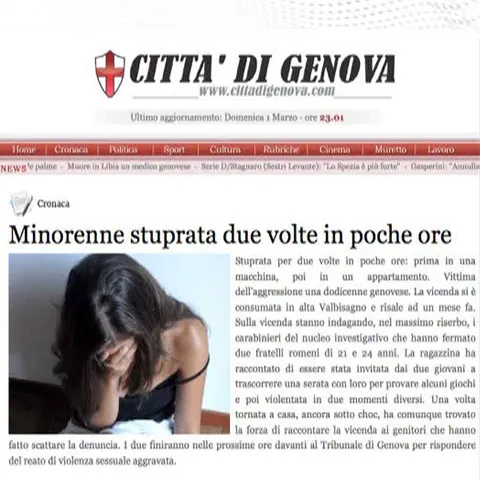 Doi români, arestaţi la Genova după ce au violat o fetiţă de 12 ani 