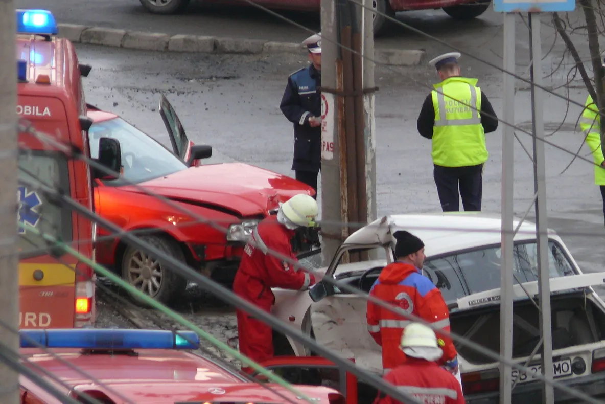 Accident in Sibiu, pe Calea Dumbrăvii