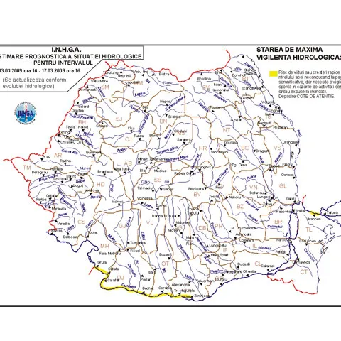 Codul galben pentru Dunăre a fost prelungit până marţi