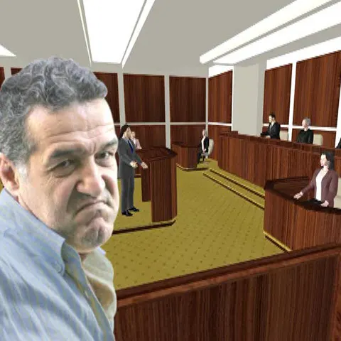 Becali s-a ridicat în picioare pe băncuţa din boxa acuzaţilor şi a vorbit despre ultimul meci al Stelei, în timpul pocesului de luni 