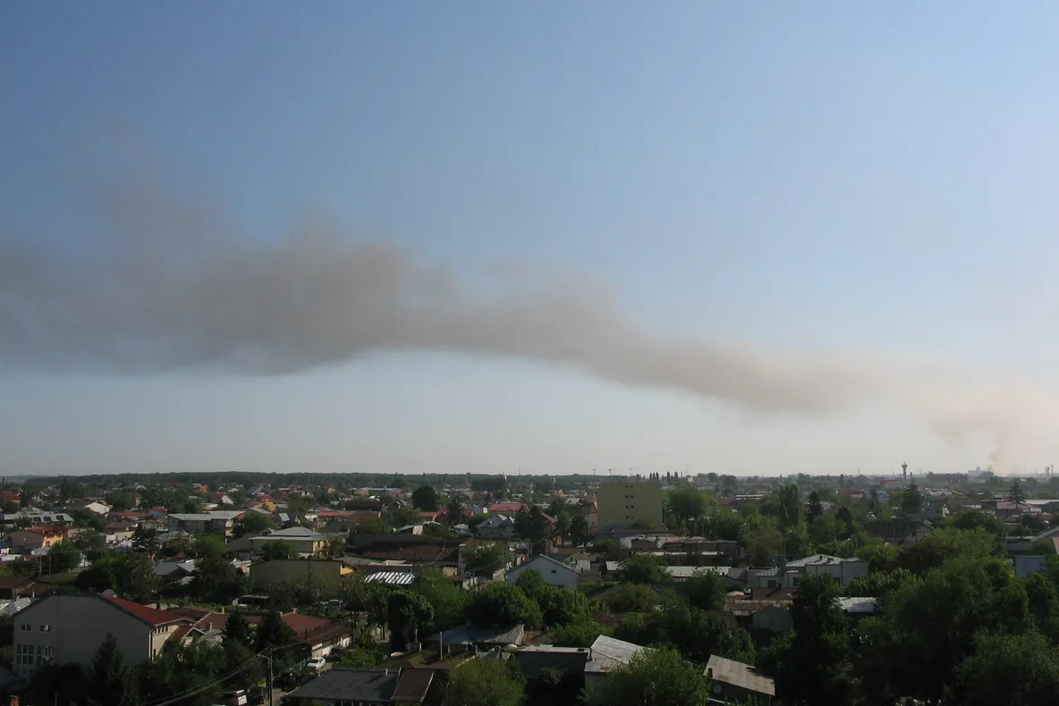 Incendiu la ieşirea din Bucureşti