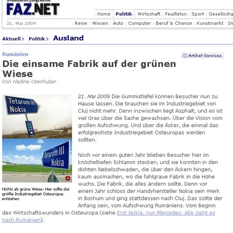 Guvernul român a ajuns să stoarcă bani de la firmele străine, scrie Frankfurter Allgemeine Zeitung