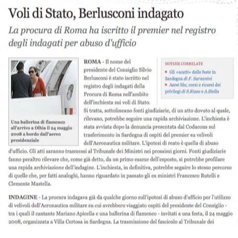 Silvio Berlusconi este acuzat oficial de abuz în serviciu 