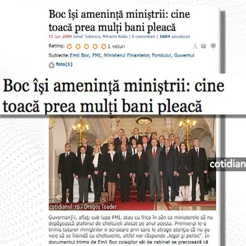 COTIDIANUL: Fiecare ministru va răspunde legal, dar şi politic dacă scapă de sub control cheltuielile cu personalul