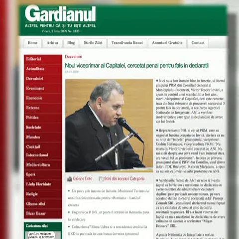 Gardianul: Noul viceprimar al Capitalei este cercetat penal pentru fals în declaraţii