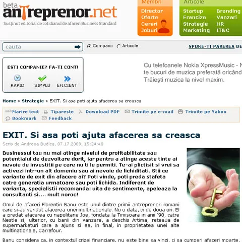 EXIT. Şi aşa poţi ajuta afacerea să crească 