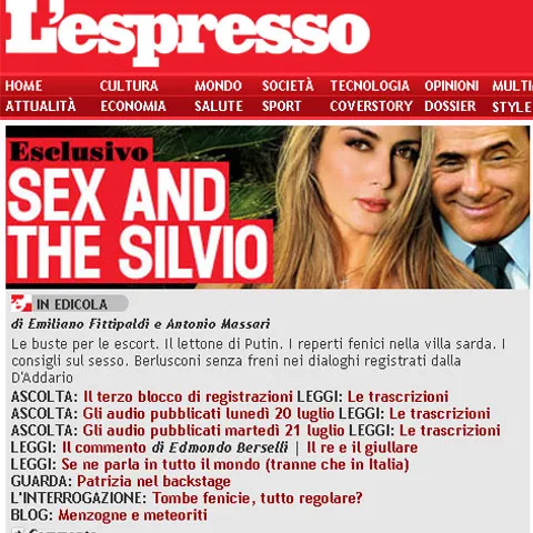 Berlusconi către o damă de companie: Tu trebuie să faci sex singură