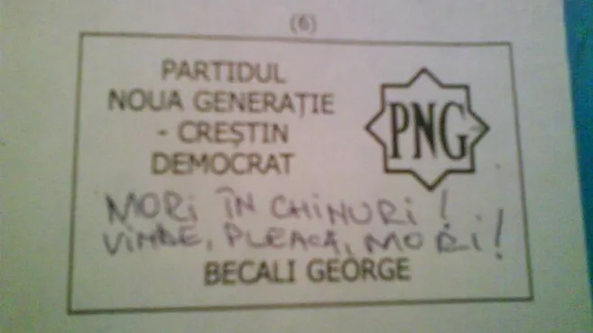 Gigi Becali e contestat şi pe buletinele de vot