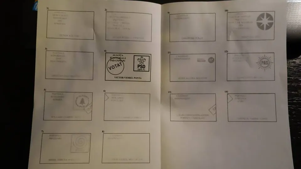 ALEGERI PREZIDENŢIALE 2014. PSD a distribuit modele de buletin de vot cu Ponta ştampilat