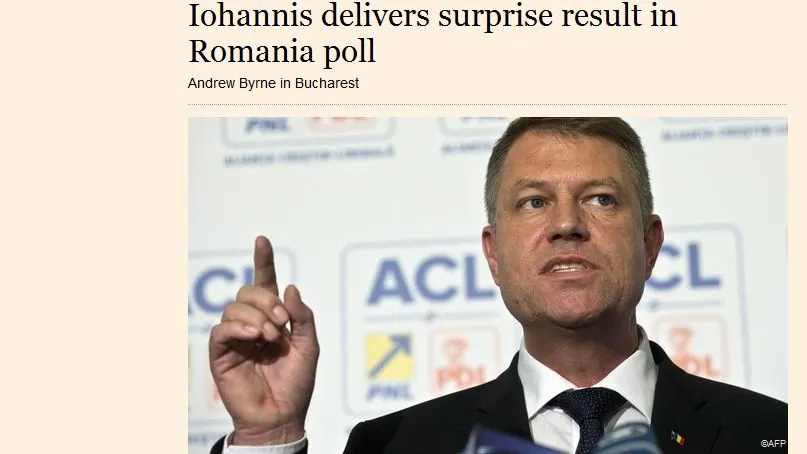 ALEGERI PREZIDENŢIALE 2014. PRESA INTERNAŢIONALĂ despre Iohannis: VICTORIA, o SURPRIZĂ