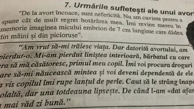 Ce învață liceenii la orele de religie. Fragmente halucinante: Avortul duce la dependență de droguri