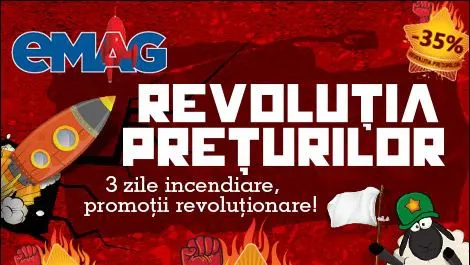 eMAG - 'Revoluția prețurilor' -  Ultima zi de reduceri masive la frigidere, mașini de spălat și alte