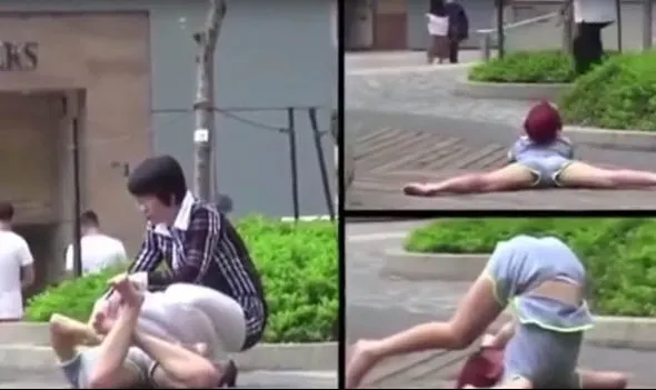 A părăsit-o iubitul, apoi a început să facă asta pe stradă. Totul a fost filmat