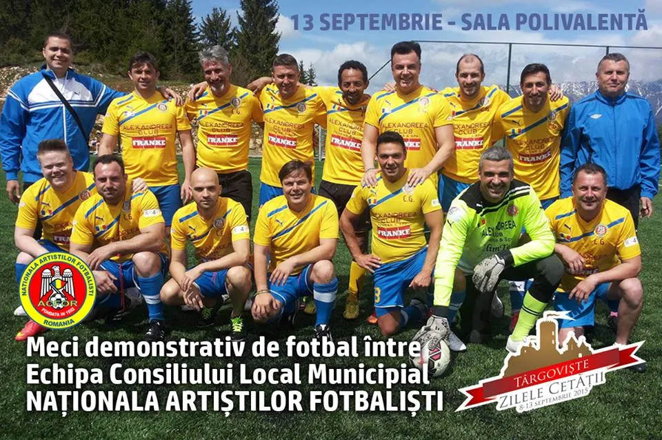 Naționala Artiștilor Fotbaliști învitată de onoare la Târgoviște. Ce spectacol vor susține 