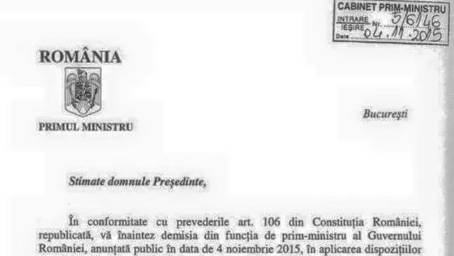 FOTO. Cum arată demisia lui Victor Ponta
