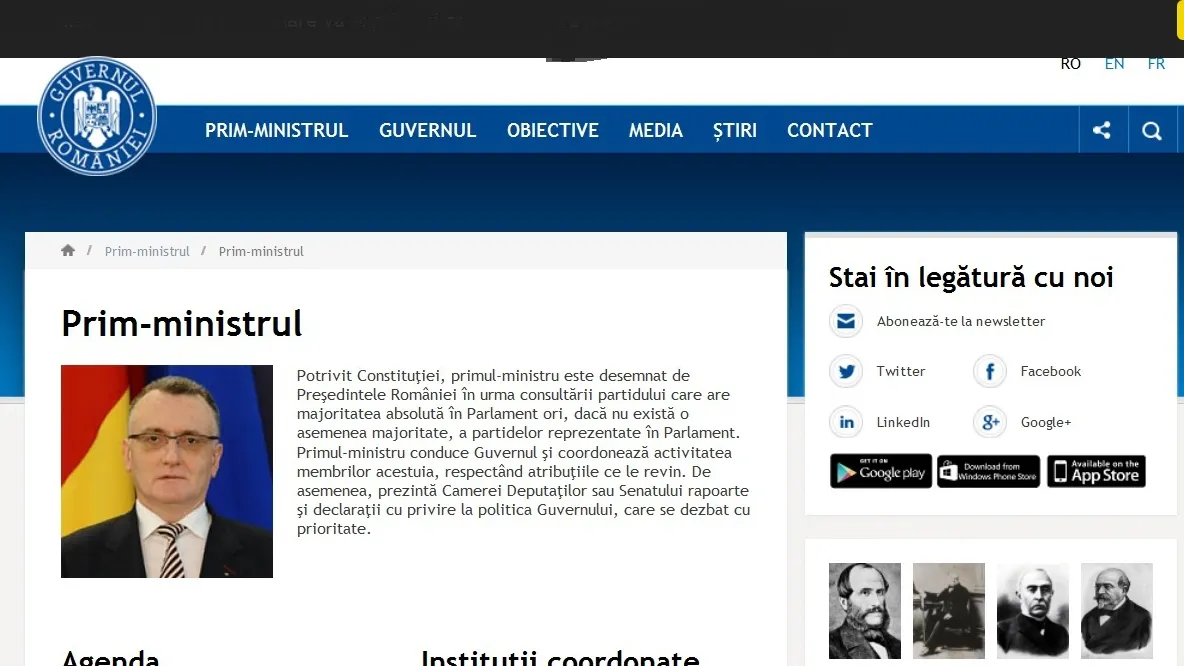 Ponta, mazilit de pe site-ul Guvernului. Sorin Cîmpeanu, premier în continuare în online 