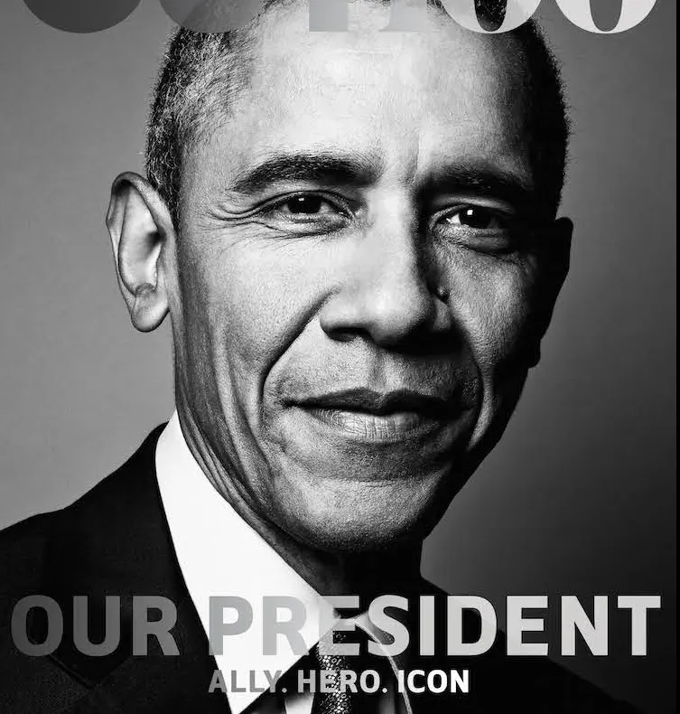 Barak Obama a ,,pozat'' pentru revista gay ,,Out"