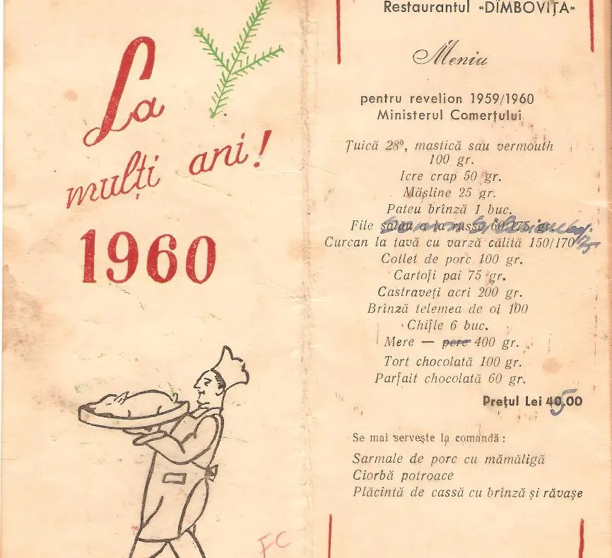 Ce conţineau meniurile de Revelion în perioada comunismului. Ce serveau restaurantele în 1960