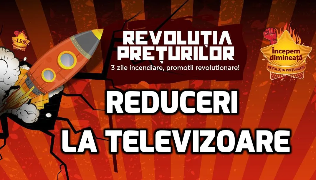 eMAG – Revoluția prețurilor – TOP 10 televizoare cu cele mai mari reduceri