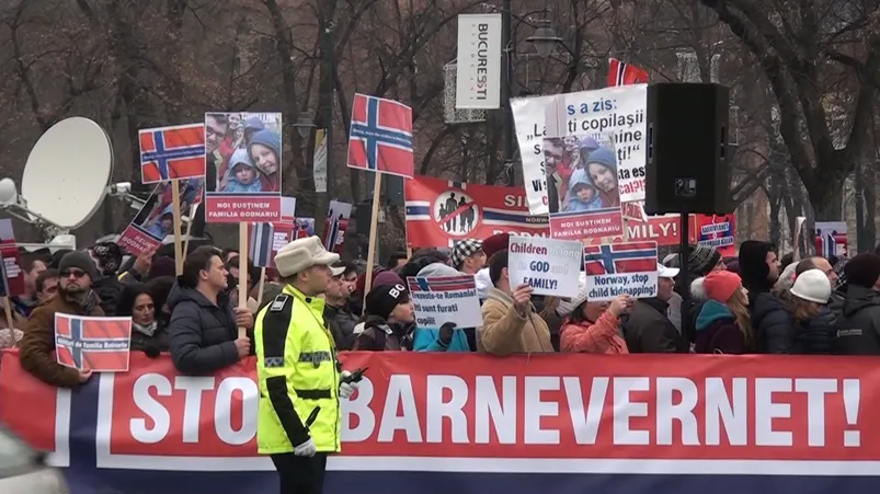 Cazul Bodnariu. Sute de oameni au protestat în Braşov, faţă de măsurile autorităţilor norvegiene