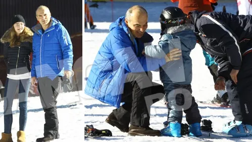 Rareș Bogdan, weekend de vis pe pârtie alături de soție și de copil