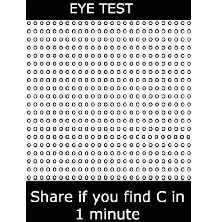 Poţi să găseşti litera "C" în acest puzzle completat cu litere "O", în doar câteva secunde?
