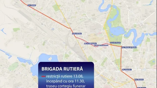 Restricţii de circulaţie în Capitală pentru funeraliile Reginei Ana(HARTA)