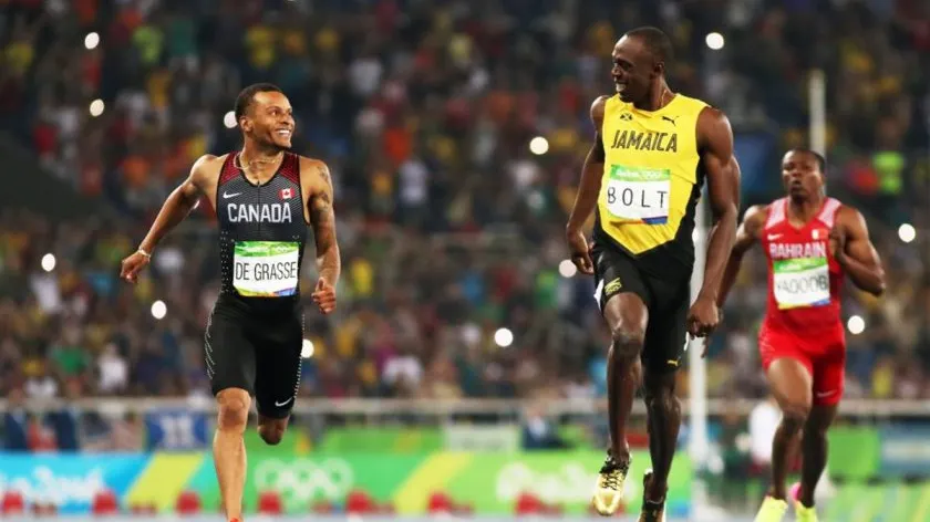 RIO 2016. Imaginea zilei: Usain Bolt si Andrew de Grasse au facut spectacol la 200 m