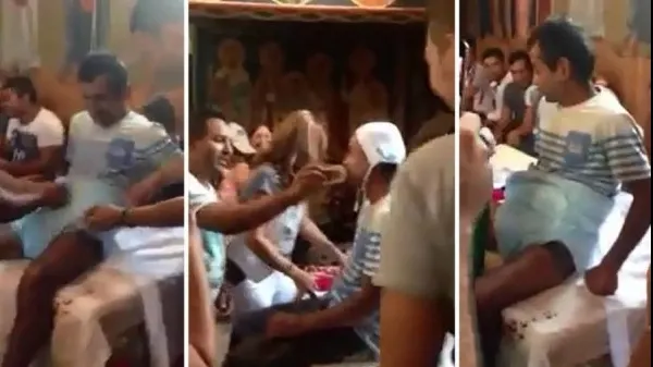 Imagini scandaloase dintr-o biserică din România. Ce se întâmplă în timpul unei slujbe