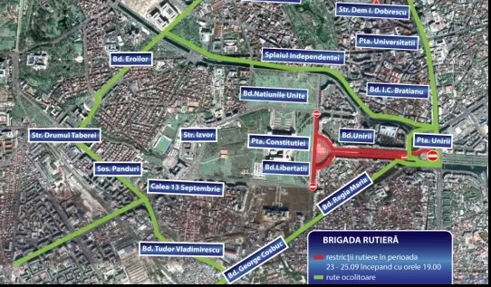 Restricţii de circulaţie în centrul Capitalei, de vineri până duminică