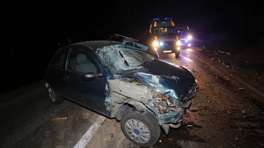 Accident oribil între un autoturism și o căruță cu lemne. Trafic BLOCAT