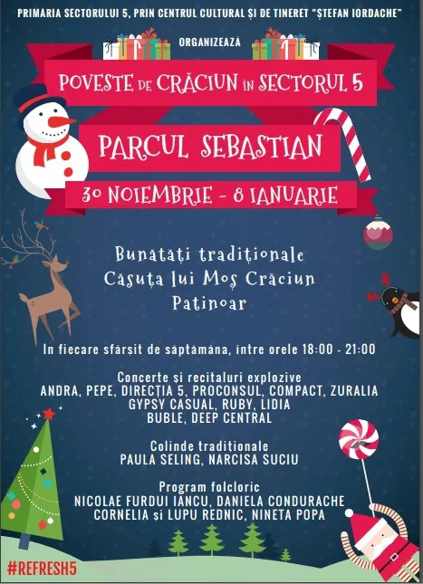 Parcul Sebastian a fost declarat cartierul general al lui Moș Crăciun în 2016 (P)
