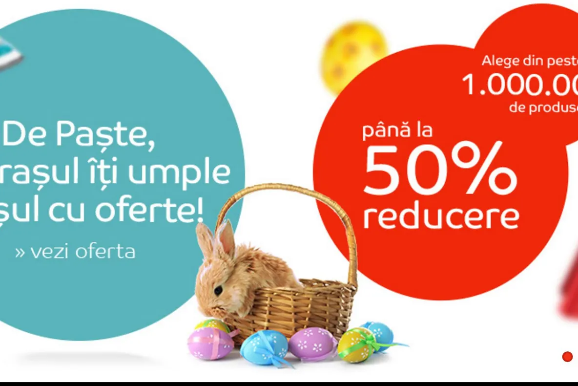 eMAG – Surpriza uriasa: S-a lansat deja promotia de Paste cu un milion de reduceri de pana la 50%