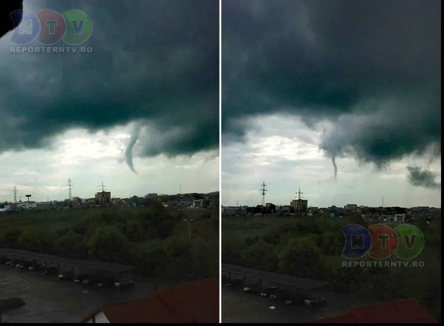 Fenomen EXTREM la malul mării, surprins în imagini - tornadă la Constanţa