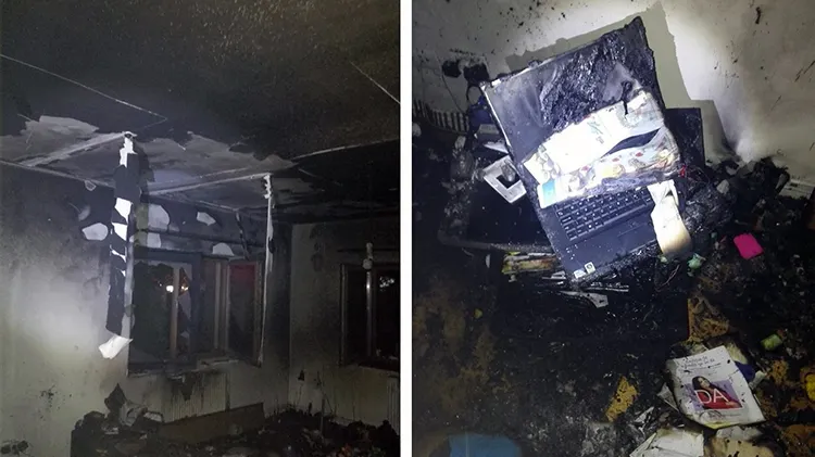 Întreaga casă, cuprinsă de flăcări din cauza unui laptop. Un copil a ajuns la spital