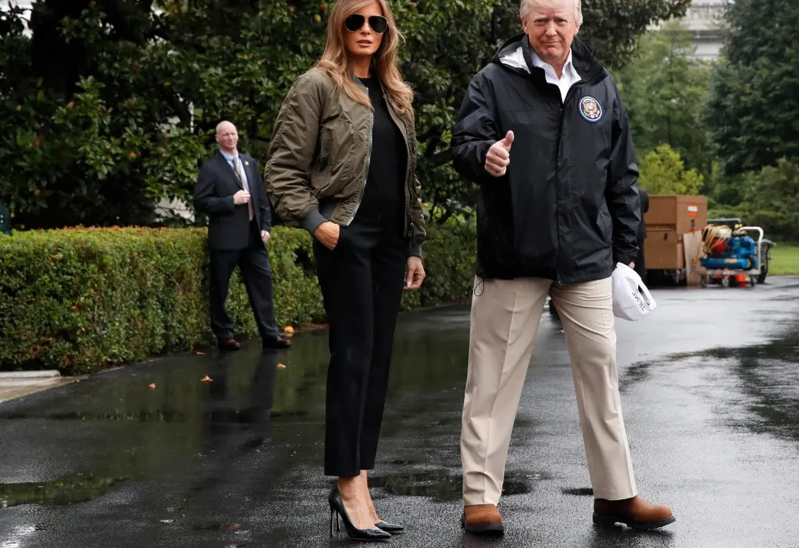 Val de ironii. Melania Trump, cu tocuri cui când a mers în zona afectată de uraganul Harvey