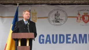 Incident în timpul discursului lui Klaus Iohannis de la Constanța. Un panou electric a luat foc