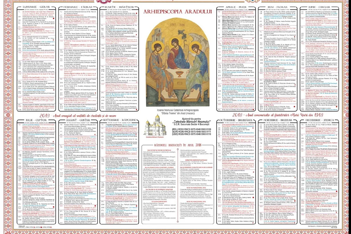 Calendar ortodox februarie 2018. Întâmpinerea Domnului, mare sărbătoare cu cruce roşie