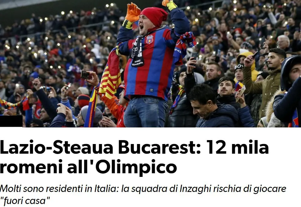 Italienii speriați de numărul uriaș de români care vor fi pe stadion la meciul #LAZIO-FCSB