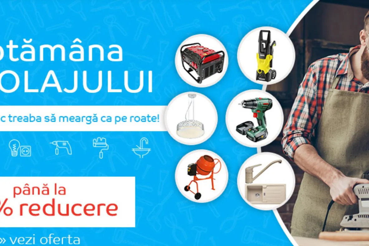 eMAG. 15 cele mai bune oferte din Săptamâna Bricolajului pe emag.ro