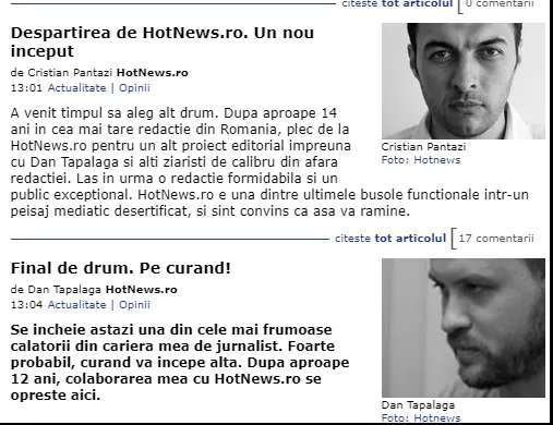 Plecări surpriză de la HotNews.ro