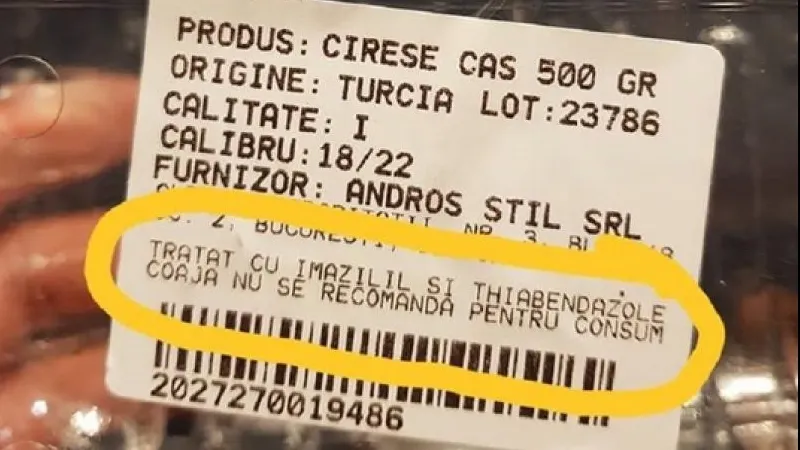 Cireşe toxice, însoţite de recomandarea de a nu le fi consumată coaja. Avertismentul ANPC