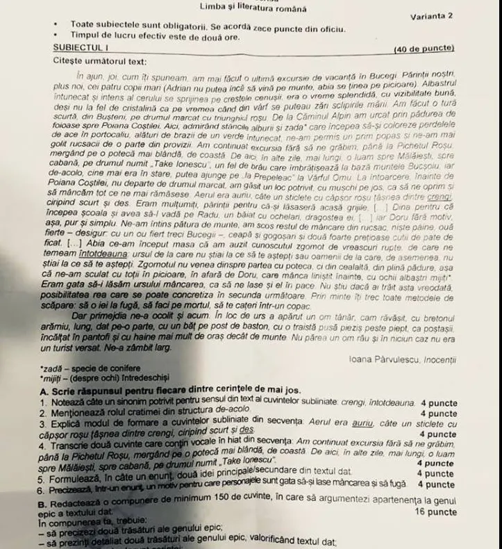 Barem Română 2018 Edu.ro. Anunţ foarte important!