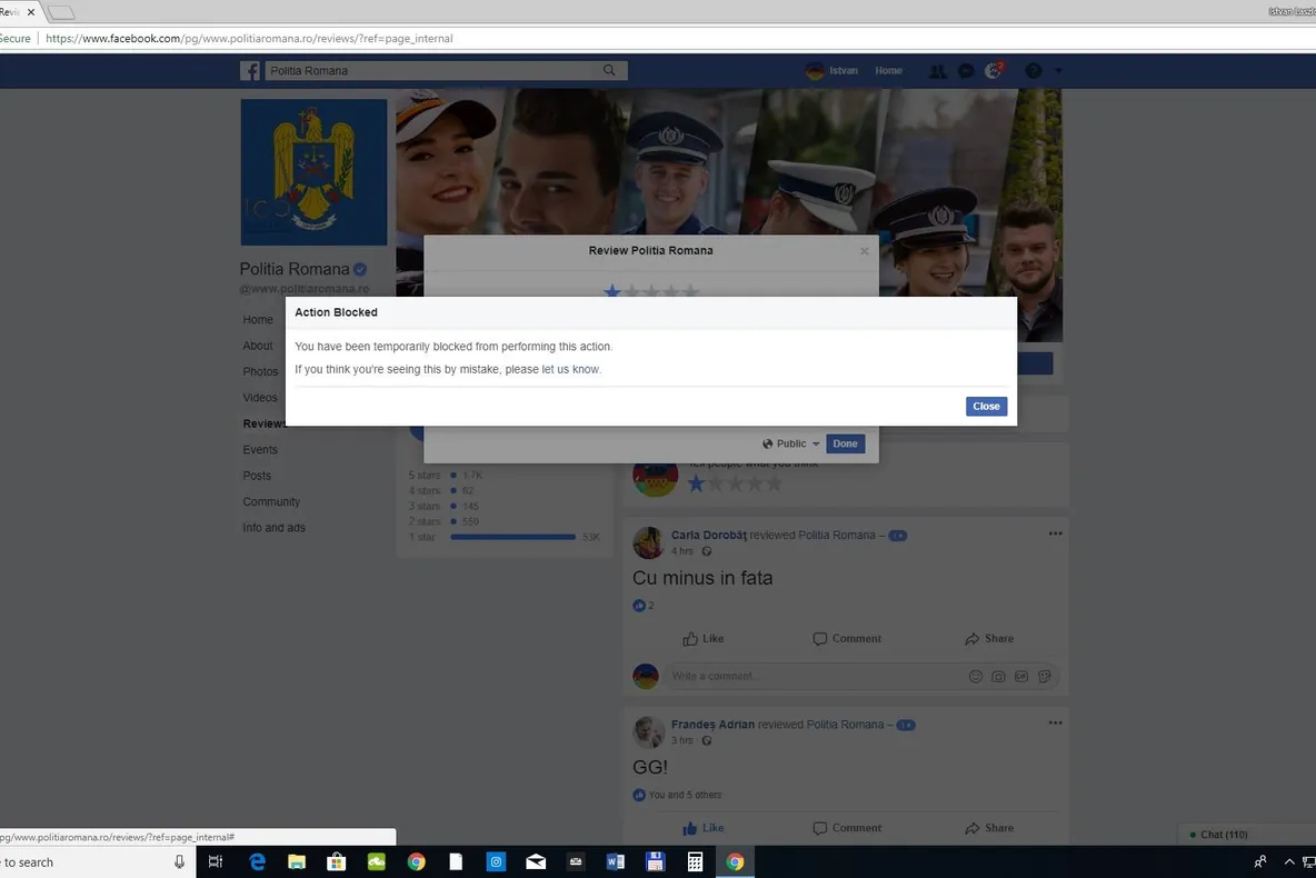 Aţi fost raportat la Facebook de Poliţie? Deja a apărut un grup numit "Report de la Poliţia Română"