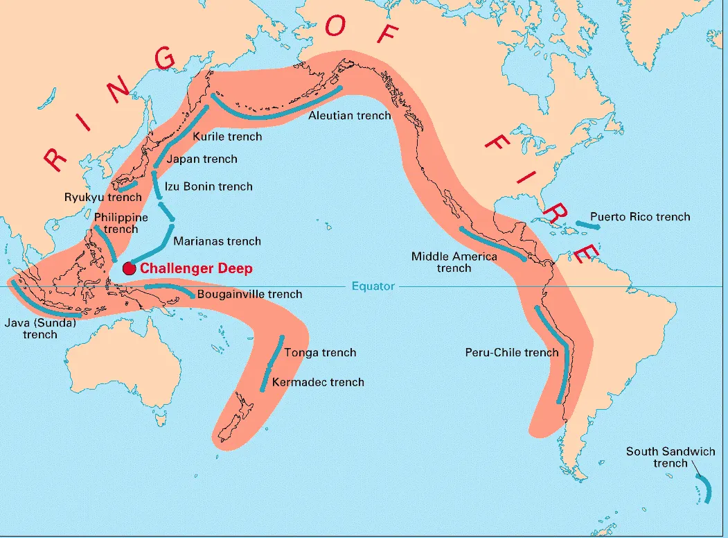 Cutremure puternice pe centura de foc a Pacificului