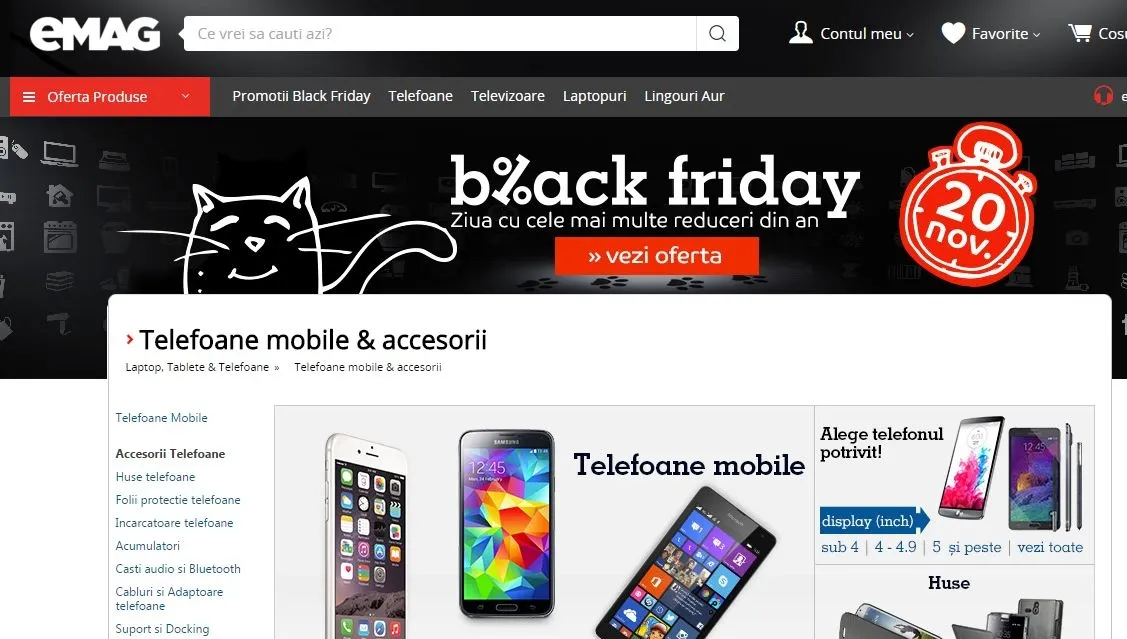 eMAG  - Ce a aparut pe site imediat dupa incheierea Black Friday