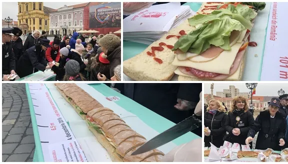Timișorenii au realizat cel mai mare sandviș din România